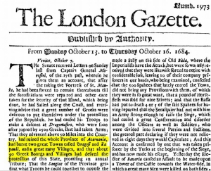 Ιστορικό Ντοκουμέντο:Το Αγρίνιο σε αγγλικό πρωτοσέλιδο του 1684!