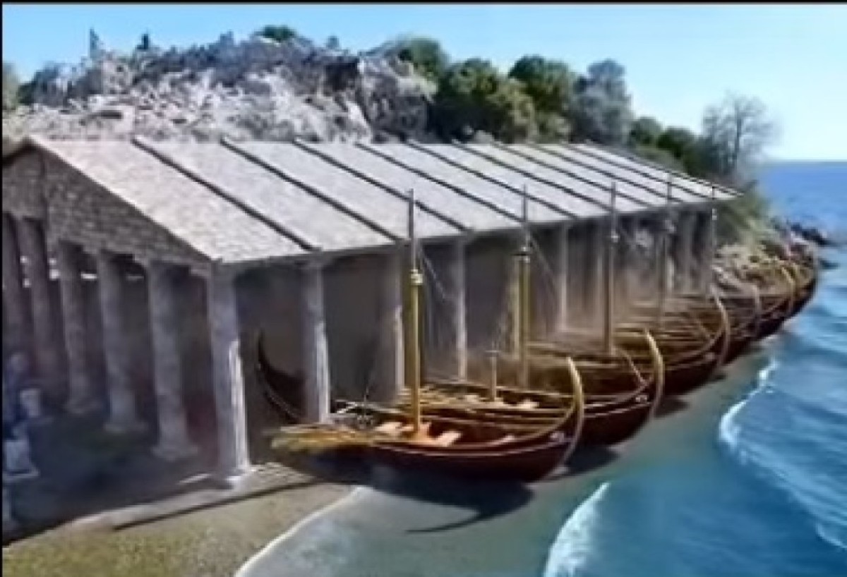 Αναπαράσταση του αρχαίου Νεωρίου των Οινιαδών