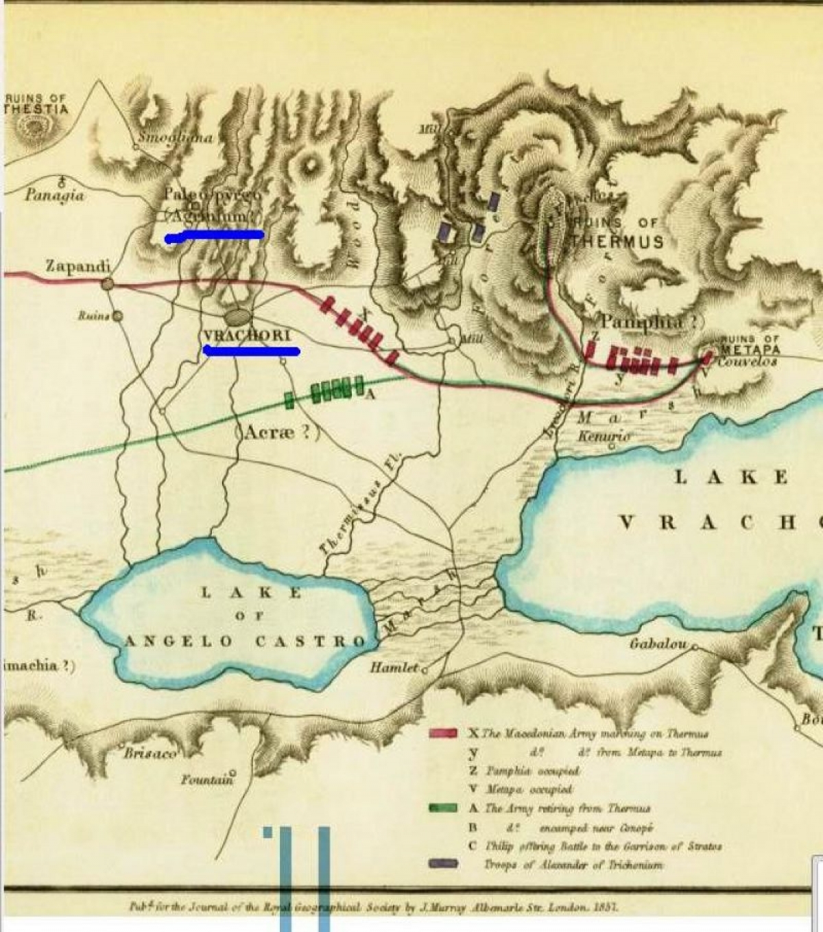 Χάρτης του 1857 απεικονίζει σε διαφορετικές θέσεις το αρχαίο Αγρίνιο με το σημερινό. Τι πραγματικά ισχύει;